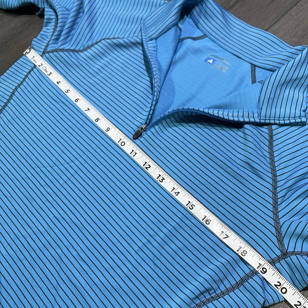 Eddie Bauer First Ascent Free Heat Pro 1/4 Zip Blue Stripe Womens XL Long Sleeve - Picture 4 of 8